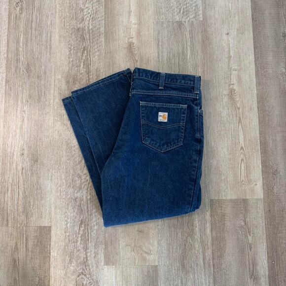 Navy Carhartt straight leg workwear jeans 36 - Picture 2 of 5